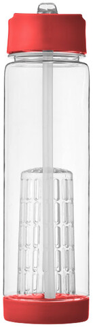 Tutti frutti 740 ml Tritan™ Sportflasche mit Infuser, transparent, rot bedrucken, Art.-Nr. 10031404