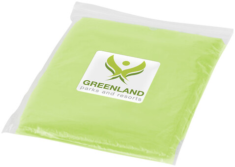 Ziva Einweg Regenponcho mit Hülle, limone bedrucken, Art.-Nr. 10042904