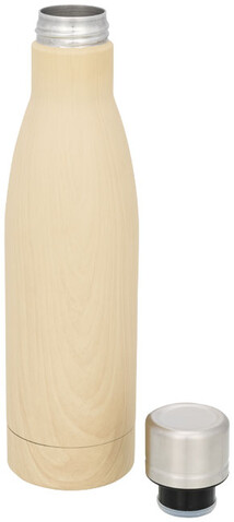 Vasa Kupfer-Vakuum Isolierflasche in Holzoptik, 500 ml, braun bedrucken, Art.-Nr. 10051500