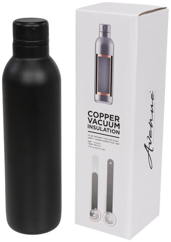 Odin 510 ml Kupfer-Vakuum Isolierflasche, schwarz bedrucken, Art.-Nr. 10054900