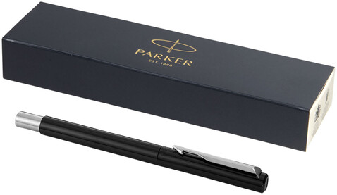 Parker Vector Tintenroller (schwarze Mine), schwarz bedrucken, Art.-Nr. 10648300