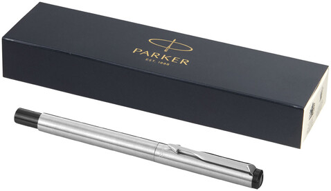 Parker Vector Tintenroller (schwarze Mine), silber bedrucken, Art.-Nr. 10648400