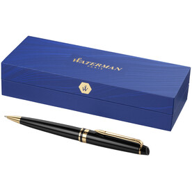 Waterman Expert Kugelschreiber, schwarz, gold bedrucken, Art.-Nr. 10650500