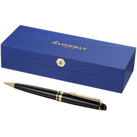 Waterman Expert Kugelschreiber, schwarz, gold bedrucken, Art.-Nr. 10650500