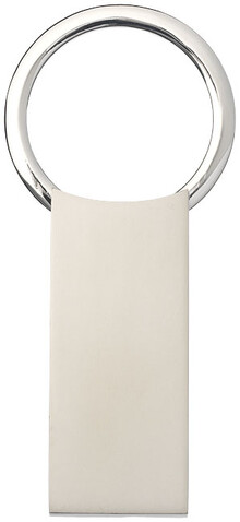 Omar rechteckiger Schlüsselanhänger, silber bedrucken, Art.-Nr. 11803200