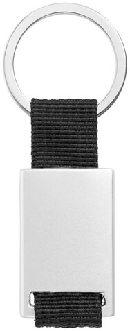 Alvaro Gurtband Schlüsselanhänger, schwarz, silber bedrucken, Art.-Nr. 11810800