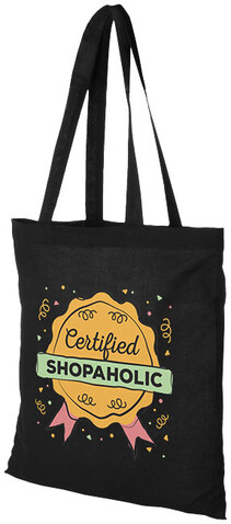 Carolina 100 g/m² Baumwoll Tragetasche 7L, schwarz bedrucken, Art.-Nr. 11941101 Carolina 100 g/m² Baumwoll Tragetasche 7L, schwarz bedrucken, Art.-Nr. 11941101