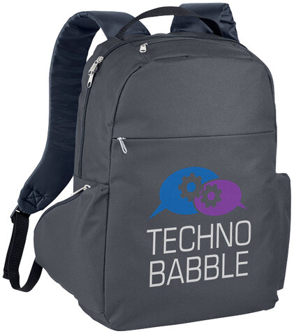 Slim 15&quot; Laptop-Rucksack 15L, kohle bedrucken, Art.-Nr. 12018602