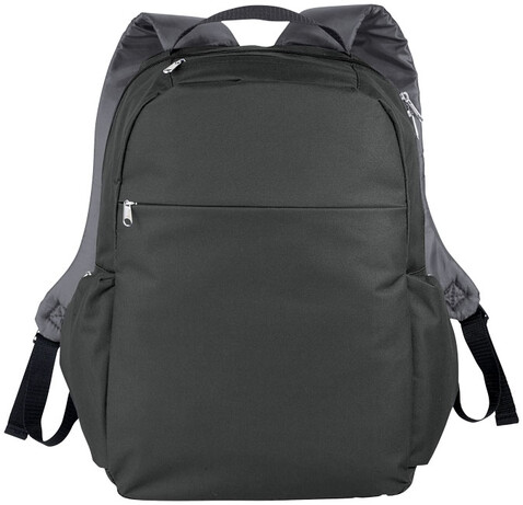 Slim 15&quot; Laptop-Rucksack 15L, kohle bedrucken, Art.-Nr. 12018602