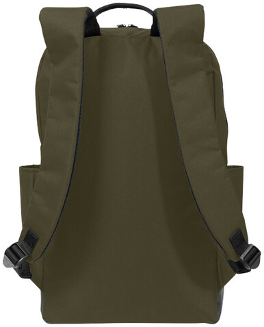 Compu 15,6&quot; Laptop-Rucksack 14L, olive, schwarz bedrucken, Art.-Nr. 12023302