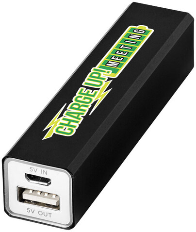 Volt 2200 mAh Powerbank, schwarz bedrucken, Art.-Nr. 12349200