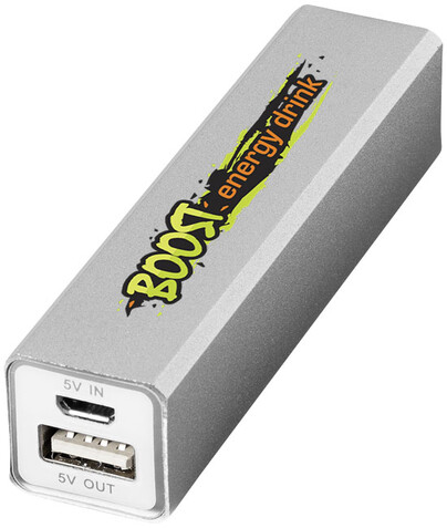 Volt 2200 mAh Powerbank, silber bedrucken, Art.-Nr. 12349202