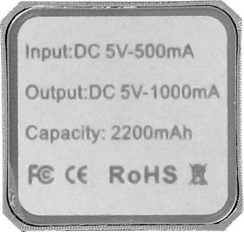 Volt 2200 mAh Powerbank, silber bedrucken, Art.-Nr. 12349202