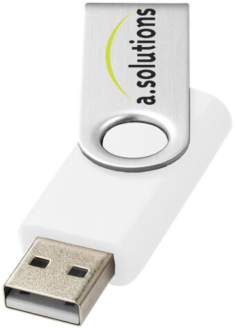 Rotate-Basic 2 GB USB-Stick, weiss, silber bedrucken, Art.-Nr. 12350401