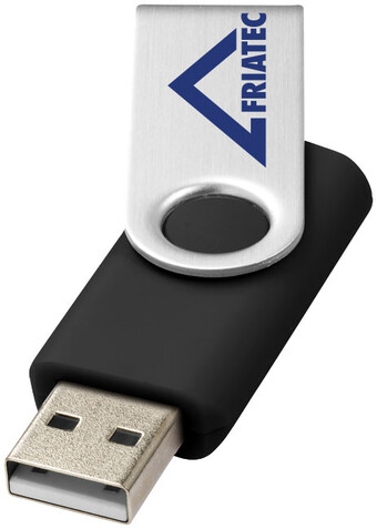 Rotate-Basic 4 GB USB-Stick, schwarz, silber bedrucken, Art.-Nr. 12350500