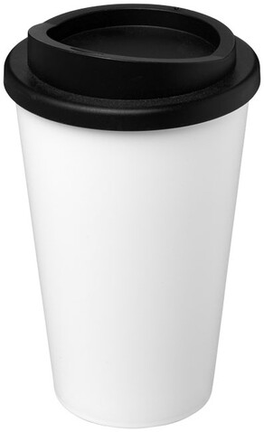Americano® 350 ml Isolierbecher, weiss, schwarz bedrucken, Art.-Nr. 21000108