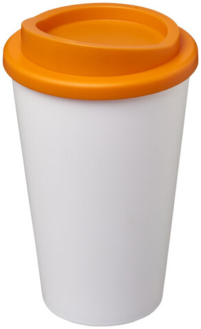Americano® 350 ml Isolierbecher, weiss, orange bedrucken, Art.-Nr. 21000112 Americano® 350 ml Isolierbecher, weiss, orange bedrucken, Art.-Nr. 21000112