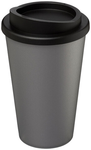 Americano® 350 ml Isolierbecher, silber, schwarz bedrucken, Art.-Nr. 21000124