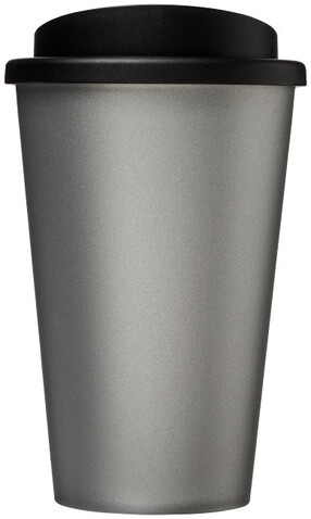 Americano® 350 ml Isolierbecher, silber, schwarz bedrucken, Art.-Nr. 21000124