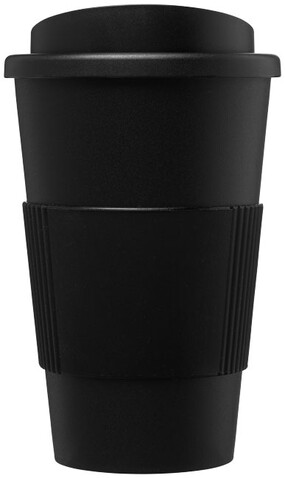 Americano® 350 ml Isolierbecher mit Schutzring, schwarz bedrucken, Art.-Nr. 21000200