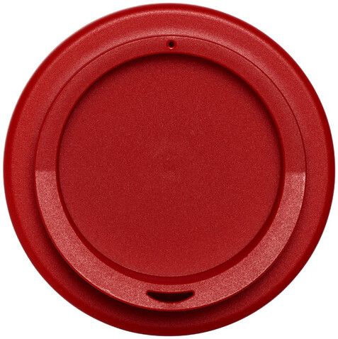 Americano® 350 ml Isolierbecher mit Schutzring, schwarz, rot bedrucken, Art.-Nr. 21000203