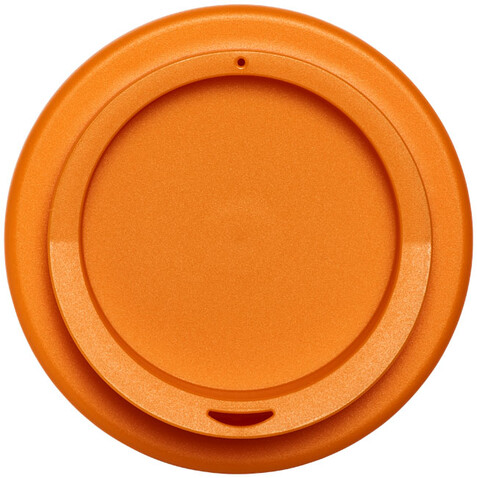 Americano® 350 ml Isolierbecher mit Schutzring, schwarz, orange bedrucken, Art.-Nr. 21000205