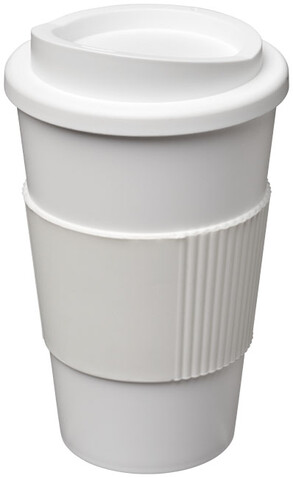 Americano® 350 ml Isolierbecher mit Schutzring, weiss bedrucken, Art.-Nr. 21000207