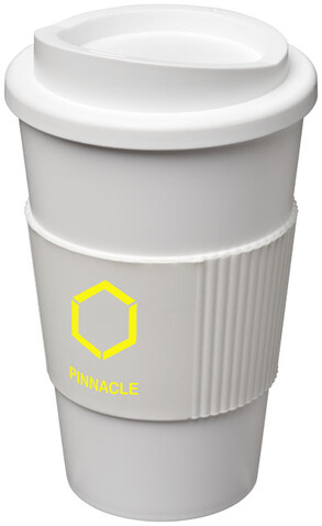 Americano® 350 ml Isolierbecher mit Schutzring, weiss bedrucken, Art.-Nr. 21000207