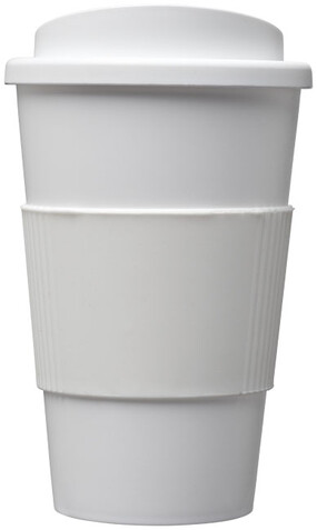 Americano® 350 ml Isolierbecher mit Schutzring, weiss bedrucken, Art.-Nr. 21000207