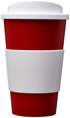 Americano® 350 ml Isolierbecher mit Schutzring, rot, weiss bedrucken, Art.-Nr. 21000217