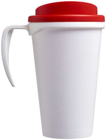 Americano® Grande 350 ml Isolierbecher, weiss, rot bedrucken, Art.-Nr. 21000403