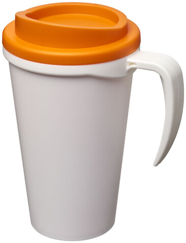 Americano® Grande 350 ml Isolierbecher, weiss, orange bedrucken, Art.-Nr. 21000405