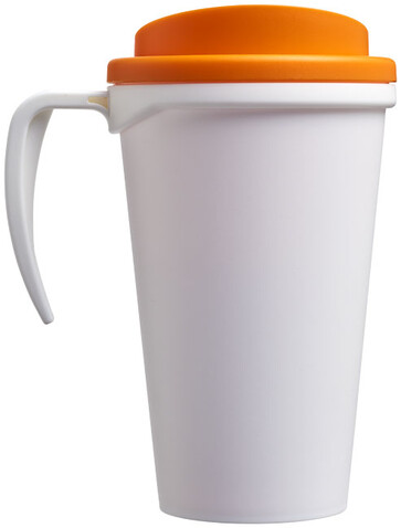 Americano® Grande 350 ml Isolierbecher, weiss, orange bedrucken, Art.-Nr. 21000405