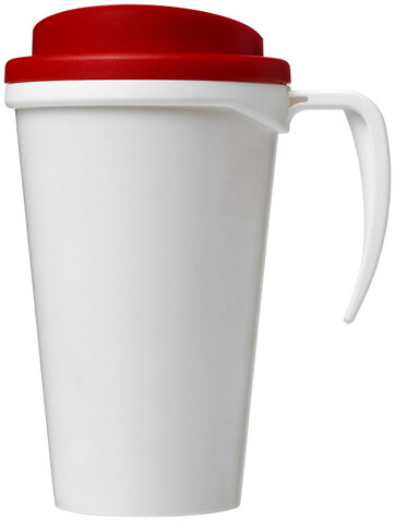Brite-Ameriano® Grande 350 ml Isolierbecher, weiss, rot bedrucken, Art.-Nr. 21000603