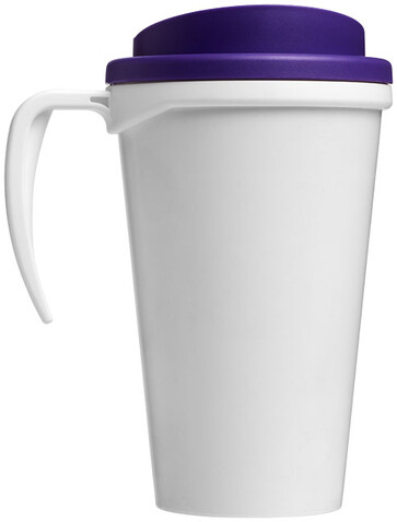 Brite-Ameriano® Grande 350 ml Isolierbecher, weiss, lila bedrucken, Art.-Nr. 21000610