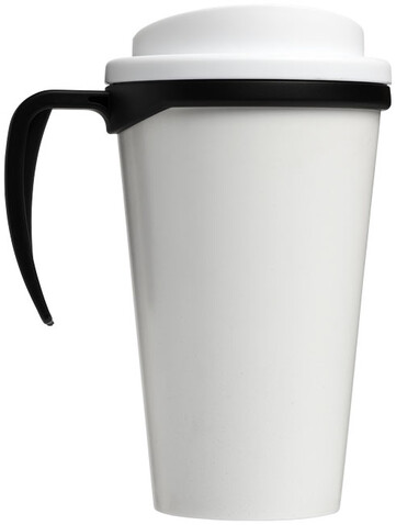 Brite-Ameriano® Grande 350 ml Isolierbecher, schwarz, weiss bedrucken, Art.-Nr. 21000613