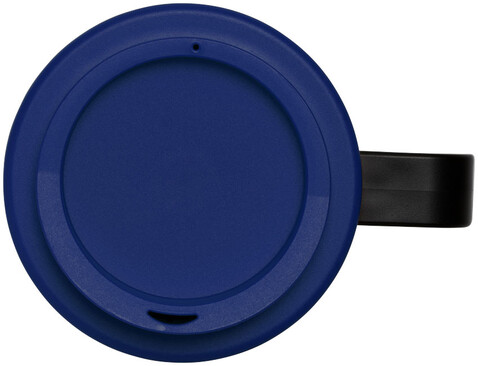 Brite-Ameriano® Grande 350 ml Isolierbecher, schwarz, blau bedrucken, Art.-Nr. 21000614