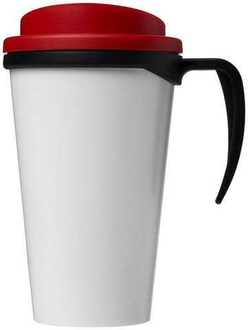 Brite-Ameriano® Grande 350 ml Isolierbecher, schwarz, rot bedrucken, Art.-Nr. 21000615