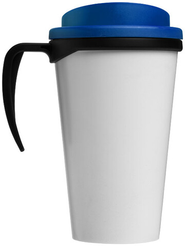 Brite-Ameriano® Grande 350 ml Isolierbecher, schwarz, mittelblau bedrucken, Art.-Nr. 21000619