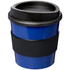 Americano® Primo 250 ml Becher mit Schutzring, blau, schwarz bedrucken, Art.-Nr. 21001014