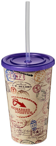 Brite-Americano® 350 ml doppelwandiger Stadium Becher, lila bedrucken, Art.-Nr. 21002707