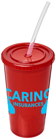 Stadion 350 ml doppelwandiger Becher, rot bedrucken, Art.-Nr. 21003102