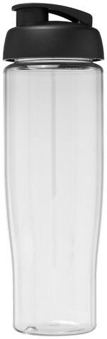 H2O Active® Tempo 700 ml Sportflasche mit Klappdeckel, transparent, schwarz bedrucken, Art.-Nr. 21004000