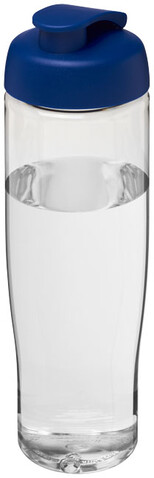 H2O Active® Tempo 700 ml Sportflasche mit Klappdeckel, transparent, blau bedrucken, Art.-Nr. 21004002