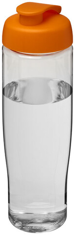 H2O Active® Tempo 700 ml Sportflasche mit Klappdeckel, transparent, orange bedrucken, Art.-Nr. 21004007