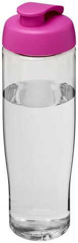 H2O Active® Tempo 700 ml Sportflasche mit Klappdeckel, transparent, rosa bedrucken, Art.-Nr. 21004008