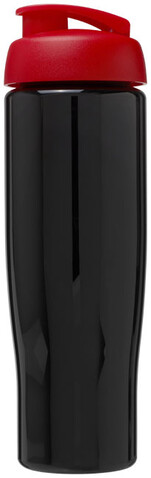 H2O Active® Tempo 700 ml Sportflasche mit Klappdeckel, schwarz, rot bedrucken, Art.-Nr. 21004014