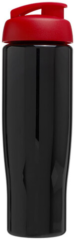 H2O Active® Tempo 700 ml Sportflasche mit Klappdeckel, schwarz, rot bedrucken, Art.-Nr. 21004014
