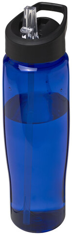 H2O Active® Tempo 700 ml Sportflasche mit Ausgussdeckel, blau, schwarz bedrucken, Art.-Nr. 21004403