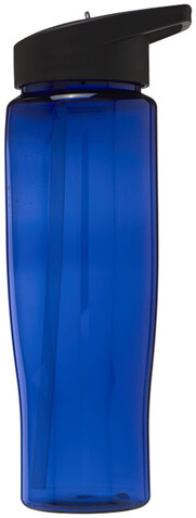 H2O Active® Tempo 700 ml Sportflasche mit Ausgussdeckel, blau, schwarz bedrucken, Art.-Nr. 21004403